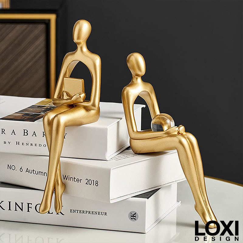 Loxi Design™ Golden Abstract Figures